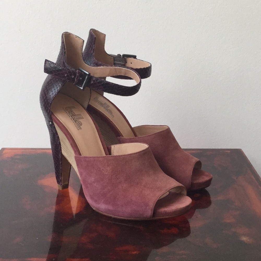 Belle Sigerson Morrison snakeskin Maroon Sandal